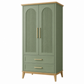Kleiderschrank 90 x 50 x 190 cm aus Holzwerkstoff in Grün mit 2 Türen und 2 Schubladen