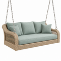 Garten-Hängesofa 180 x 80 x 75 cm Geflecht Beige Salbeigrün mit Kettenaufhängung